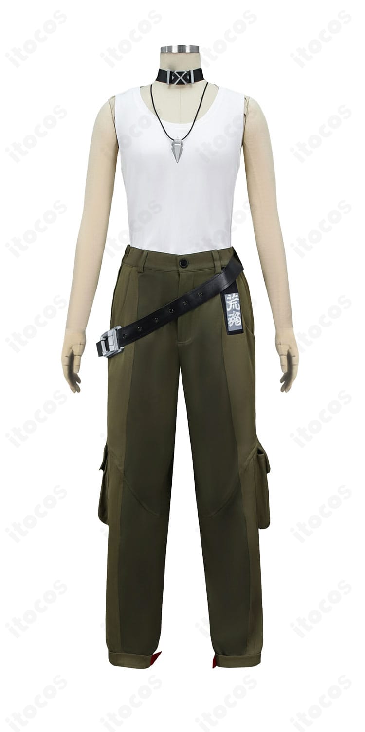 狛野真斗 コスプレのインナー白ベストとパンツの正面ディテール。端正なラインを強調。