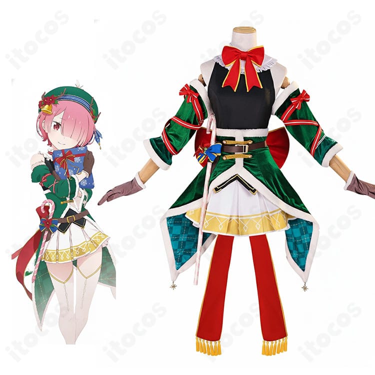 Re:ゼロ ラム クリスマス記念コスプレ衣装の着用イメージ。キャラクターと衣装全体がわかる正面ショット