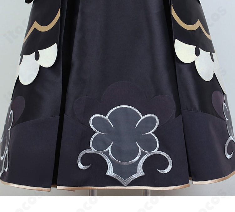 スカート裾フリルのクローズアップ。ボリュームと揺れ感を再現