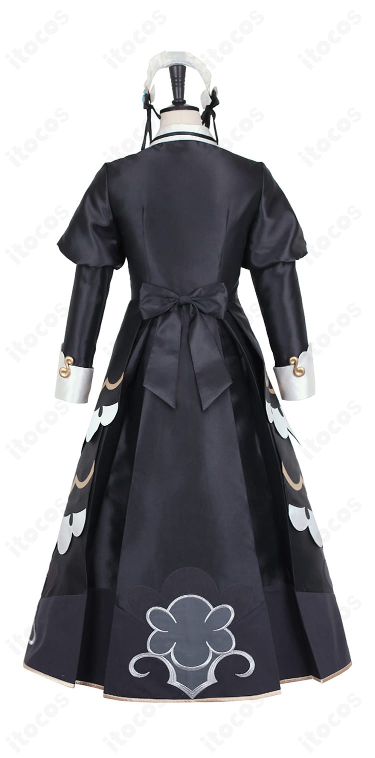 ポケマスEX タロ 25シーズン衣装の背面全体。大リボンと背面フリル装飾の配置が分かるショット