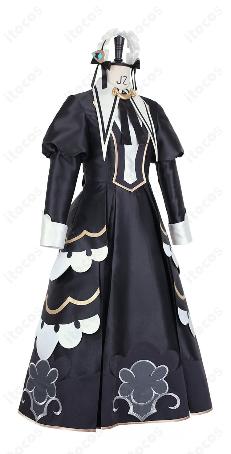 ポケマスEX タロ 25シーズン衣装の側面シルエット。ウエストラインから裾への美しい流れを強調