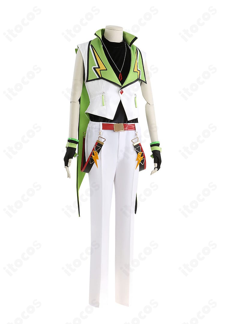 Switchユニット衣装の右側アングル。袖のラインと裾のドレープ、装飾位置のディテールが分かる。