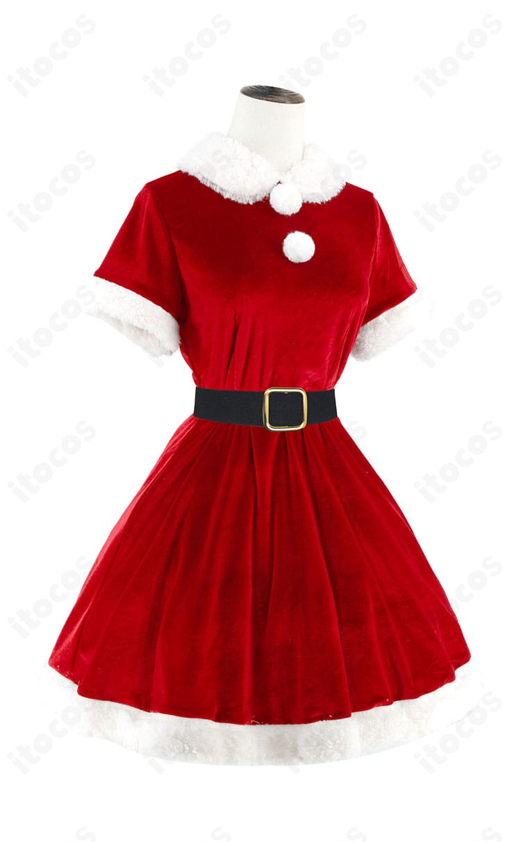 綾波レイ クリスマス衣装｜サンタ風ワンピースの側面シルエットとウエストベルトの見え方