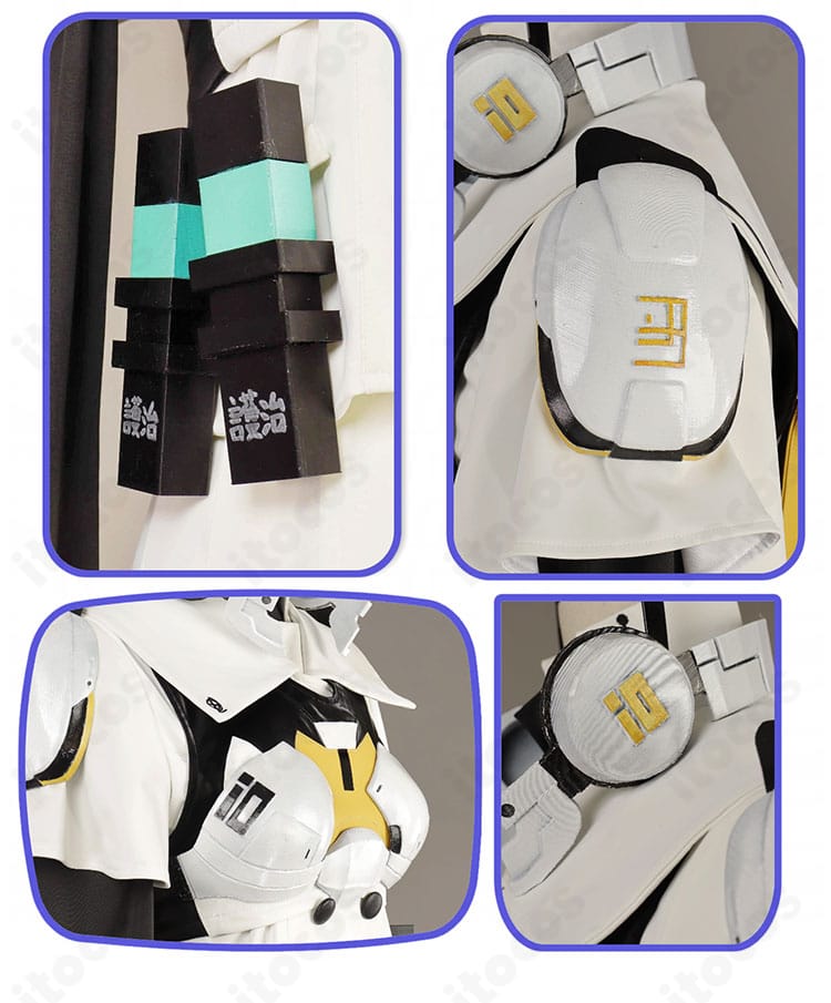 腕鎧・リストバンド・ポーチなど小物装飾の細部。固定方法と質感の説明用