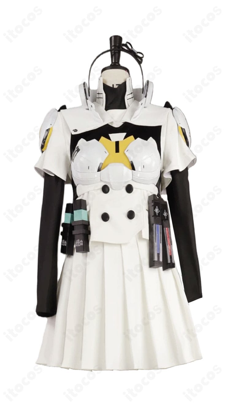 霧藤 希 戦闘服コスチュームの正面全身。ベストや胸当て、腰飾りの配置が分かる