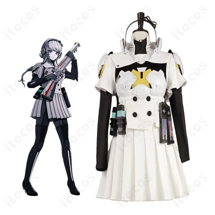 霧藤 希の戦闘服コスプレ一式を着用したキャラクターイメージと衣装全体の見え方