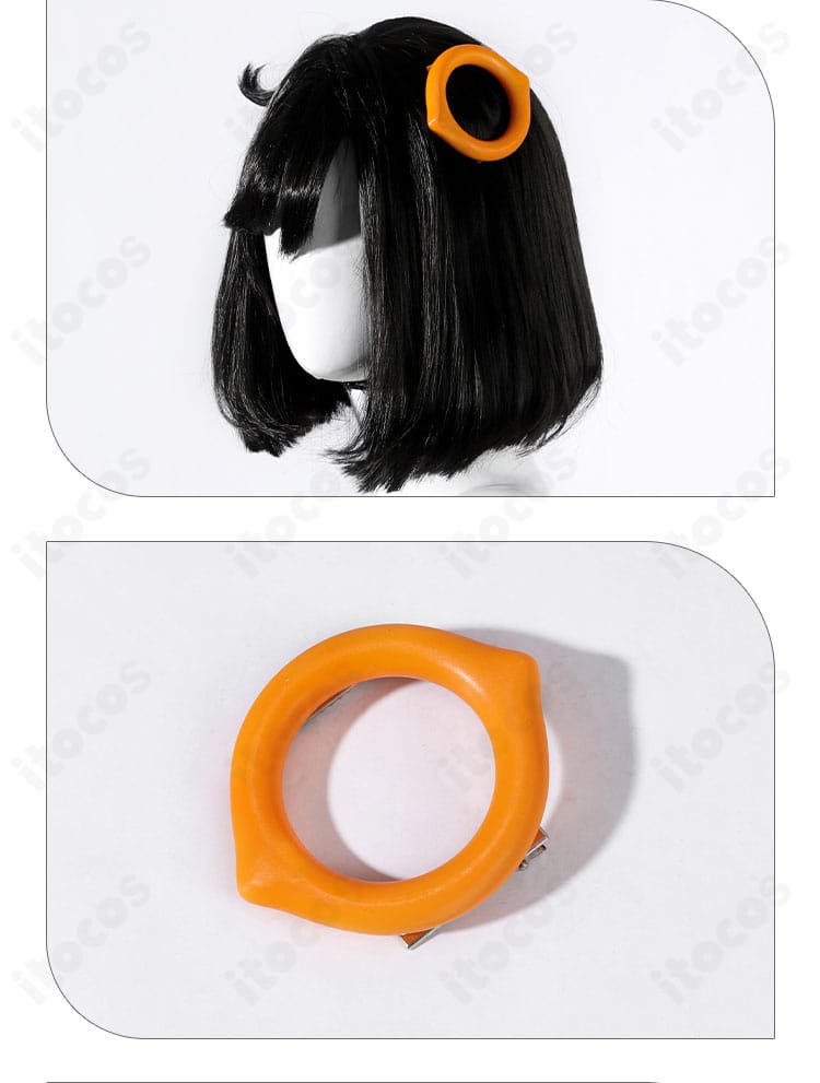 髪飾りのディテール。留め具と装飾モチーフの拡大