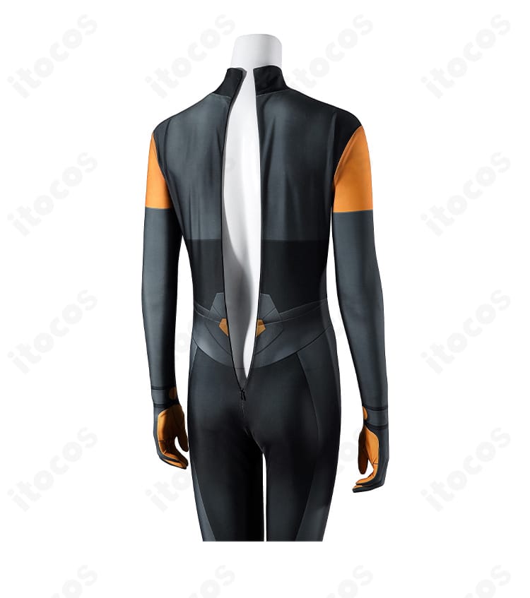 背面ファスナーの拡大。着脱を助ける開閉部の構造が分かる写真