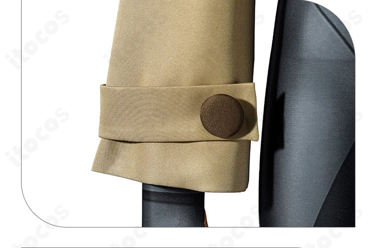 袖口の装飾ディテール。カフスの形状とステッチが見える画像