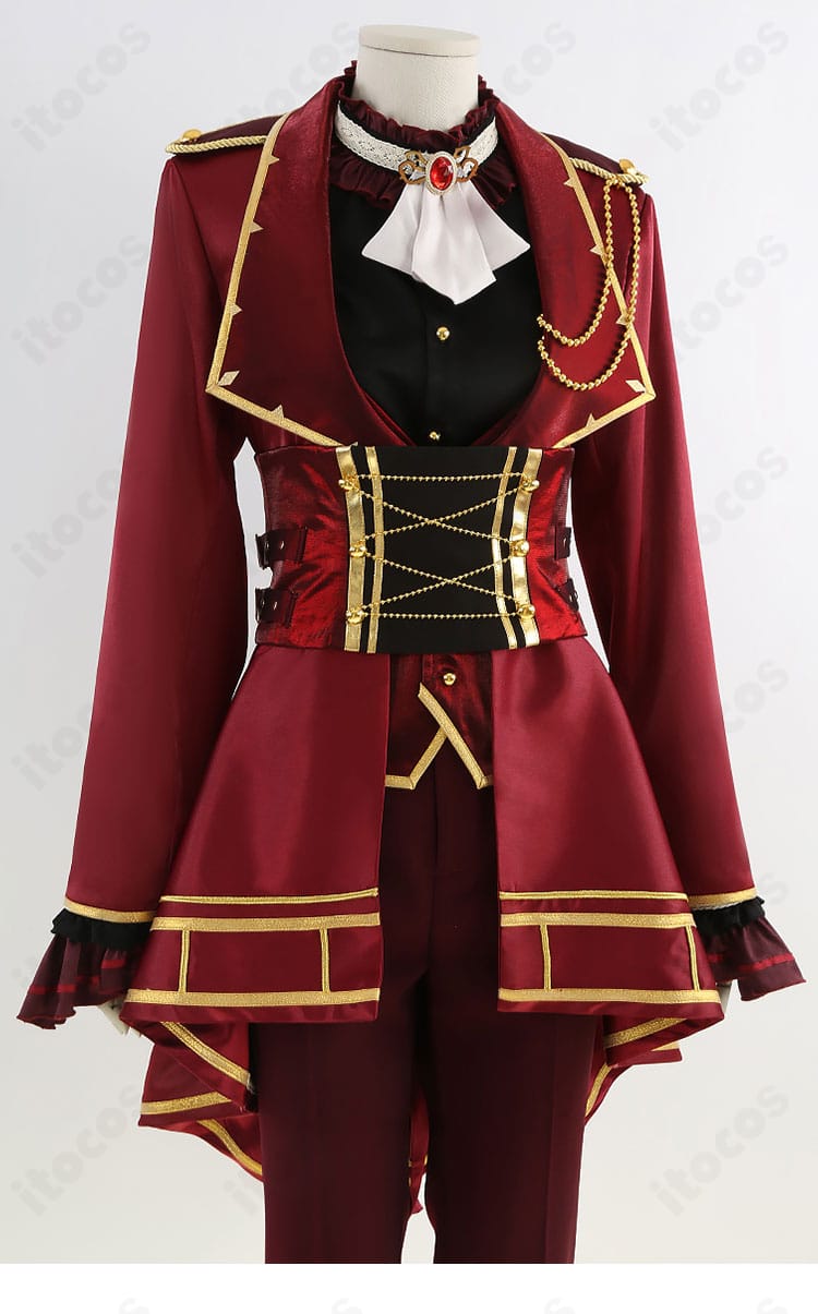 コート外装の装飾ディテール。装飾パーツの質感と縫製を確認できる