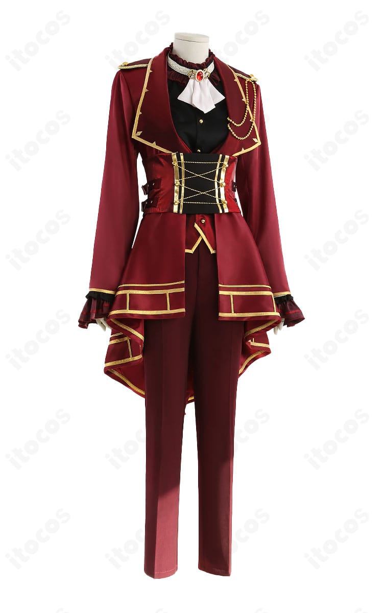 Valkyrieコスプレ衣装の右側面。コートのラインと装飾の配置を示す