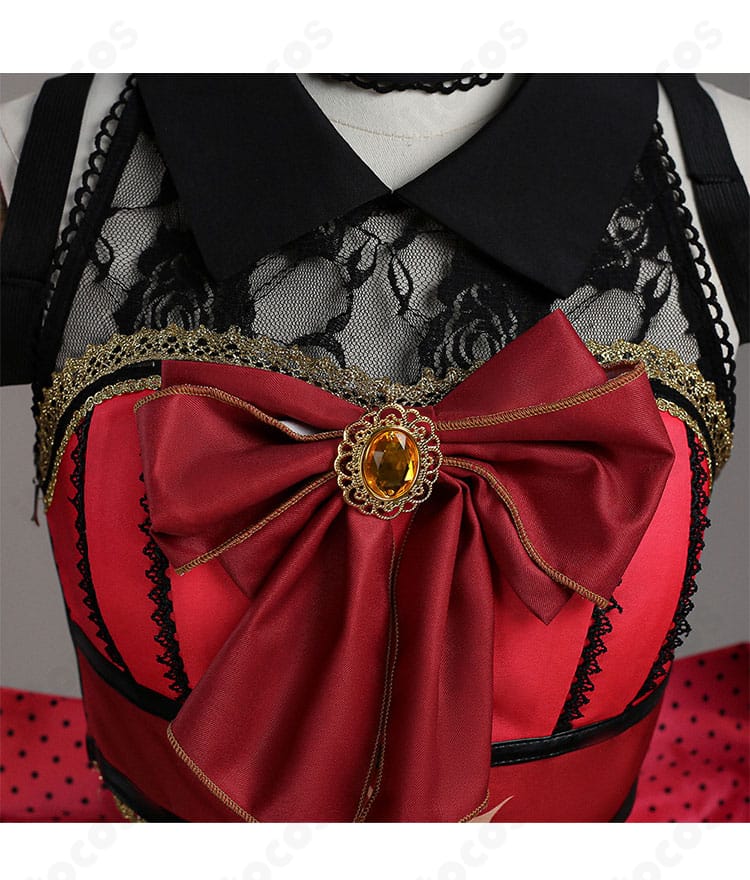 小悪魔アイドル衣装の前身頃・衣襟装飾ディテール