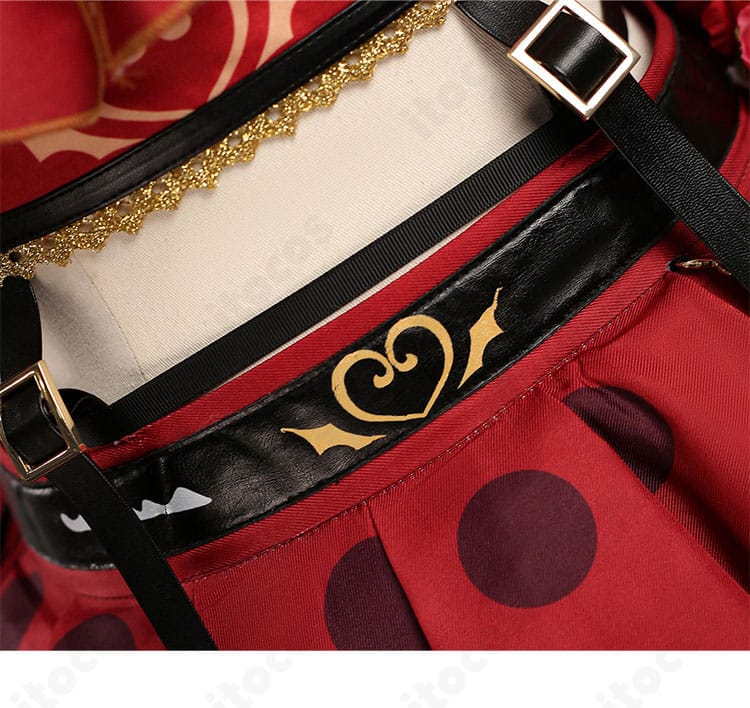 小悪魔アイドル衣装のスカート・ウエスト周り装飾ディテール