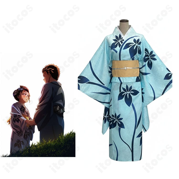 鬼滅の刃 恋雪のコスプレ衣装一式と着用イメージ（和装清楚デザイン）