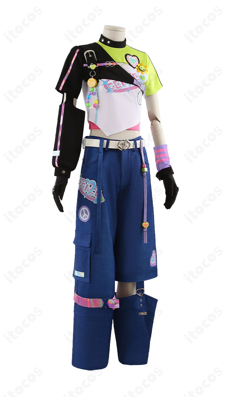 らびゅ＆ピース伝説衣装の右側面シルエット（アームアクセと腰飾りの位置）