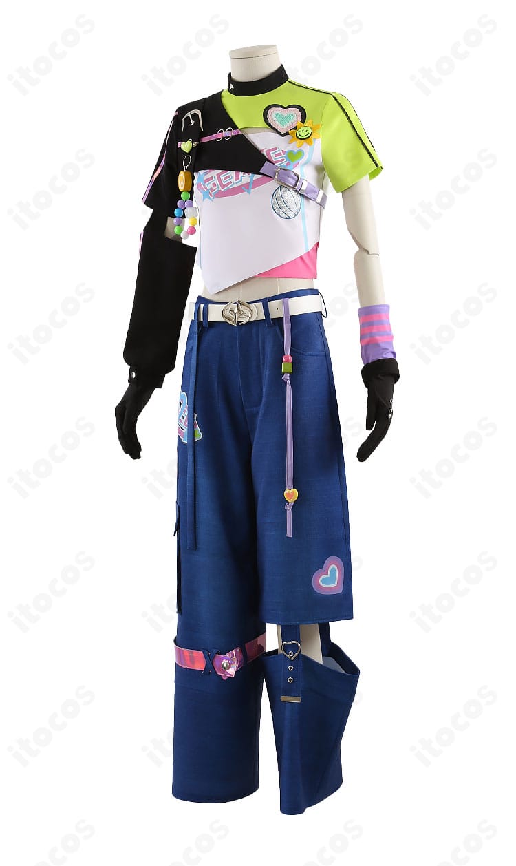 らびゅ＆ピース伝説衣装の左側面シルエット（リストバンドとサイドライン）