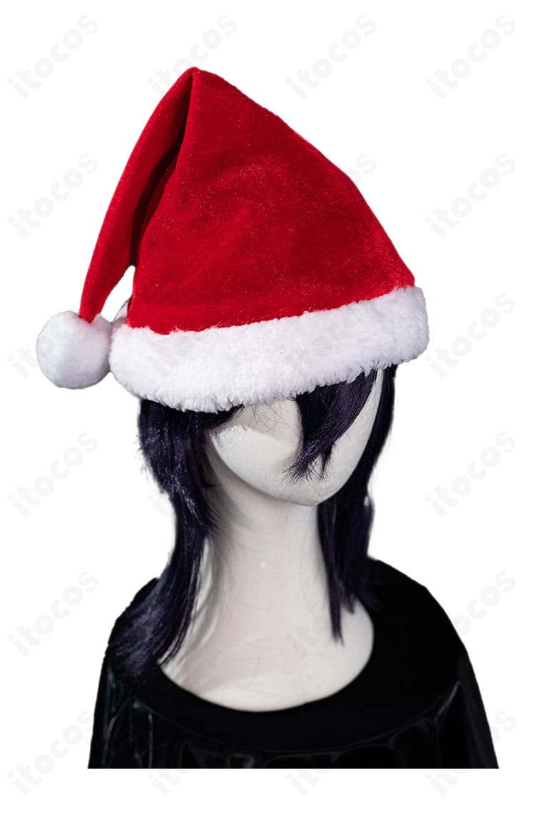 小鳥遊六花 クリスマス衣装の帽子装飾アップ。白ファー風の縁と先端ポンポンの質感が分かる。