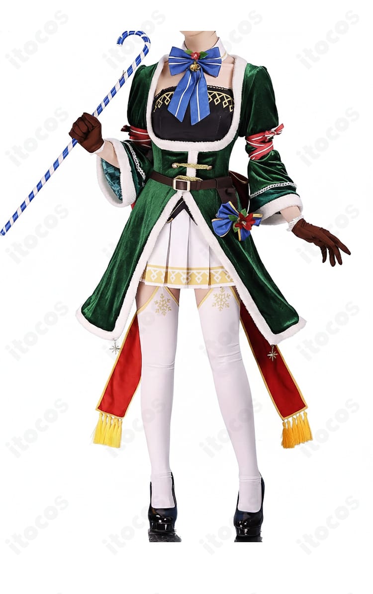 レム サンタ衣装の側面全体図。スカートラインと装飾の立体感を確認できる