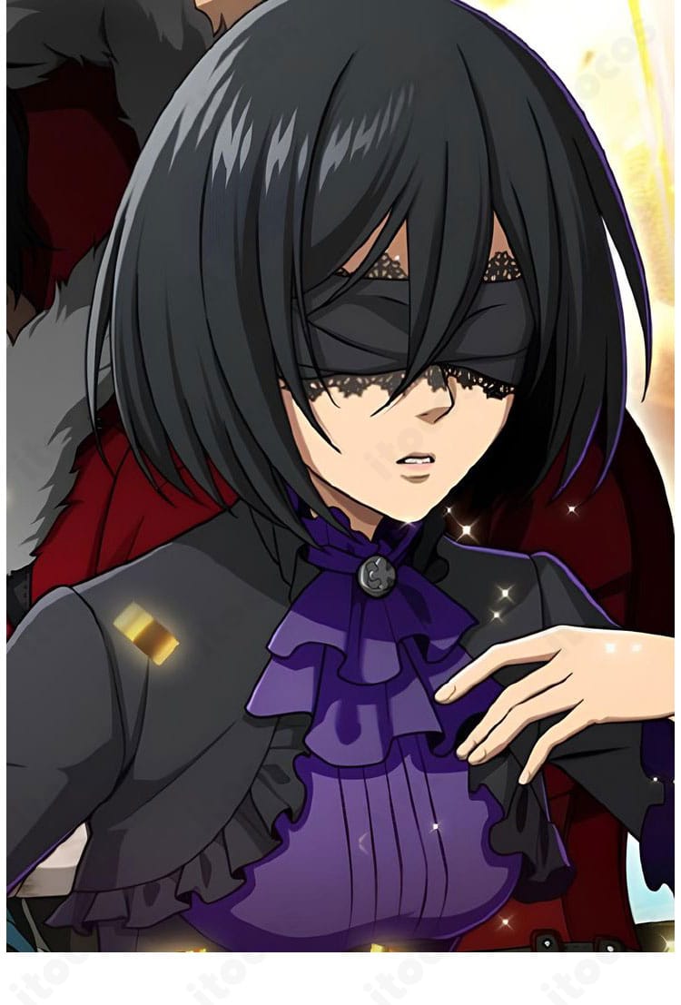 ミカサ・アッカーマン コスプレ衣装の顔周り・ヘッド周辺ディテール（視界なき瞳）