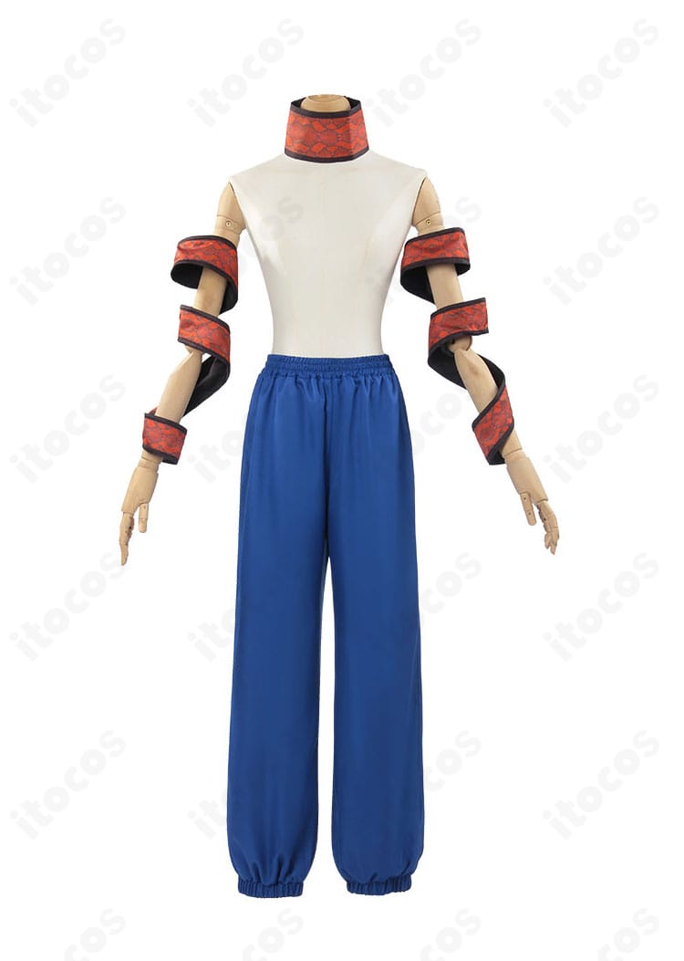 鬼滅の刃 妓夫太郎 遊郭編 戦闘衣装の正面全体画像（ズボン・首飾り・腕飾りのセット）