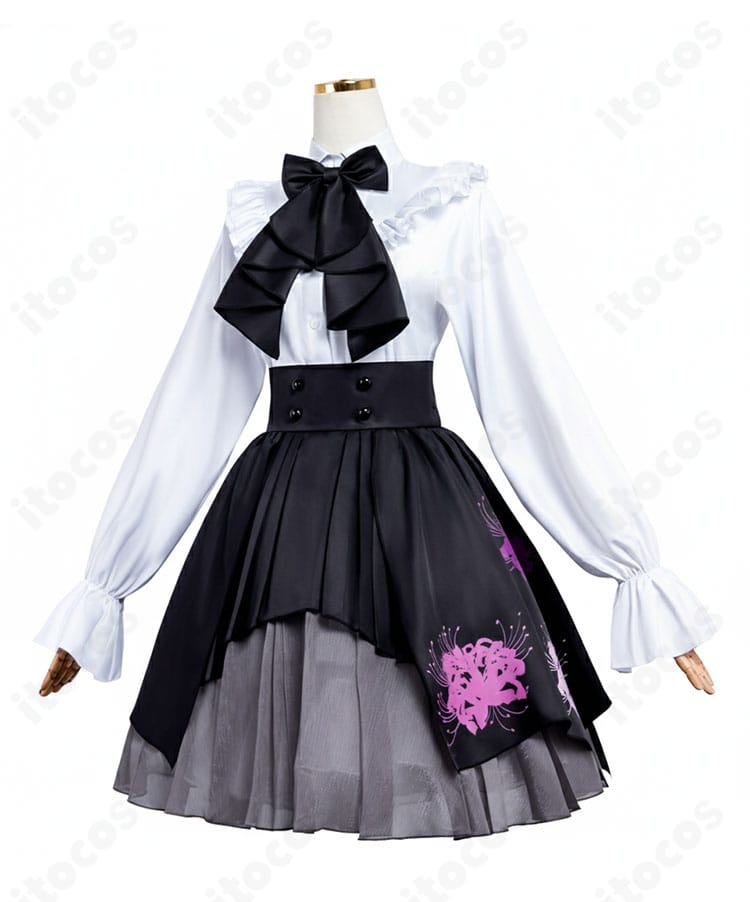 ヴラディレーナ・ミリーゼ 衣装の側面ビュー。スカートの落ち感と裾ライン、横からのシルエットを強調。