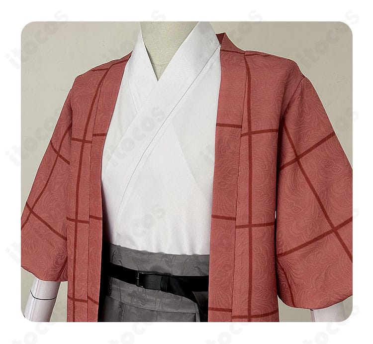 坂本喜八 コスプレ衣装の衣襟ディテール。和装の合わせと端正なステッチをクローズアップ。