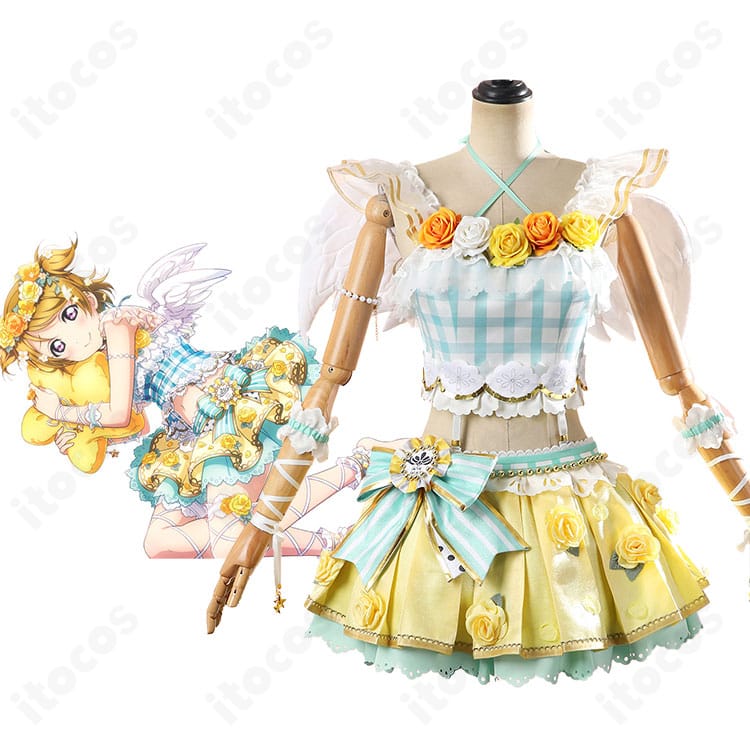 小泉花陽 フルールレーヴ衣装を着用した全身コーデの人物画像。可憐な花飾りと高発色のスカートが映える