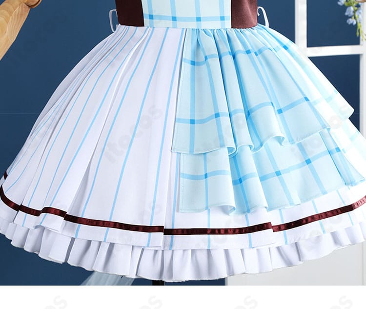 ラブライブ！サンシャイン!! 15周年記念衣装のスカート裾のライン装飾とステッチ