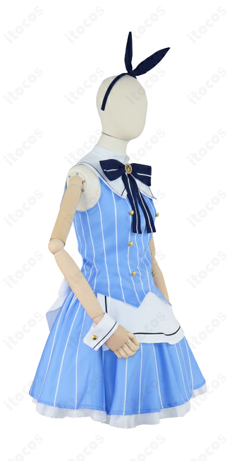 香風智乃ラビットハウス制服の右側面。スカーフ位置とスカートのフレア感が分かるディテール。