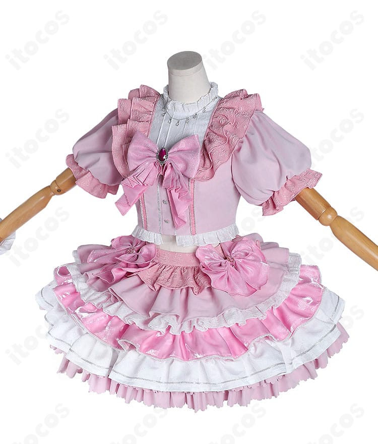 鹿目まどか コスプレ衣装の正面全体カット（トップスとスカートのシルエット）