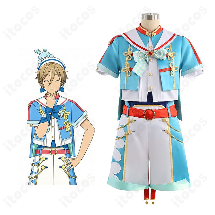 Ra*bits「RaRaRa＊Station」衣装の着用イメージ全身。コート・ベスト・半ズボン・帽子・スカーフ・チェーンを含むフルセット。