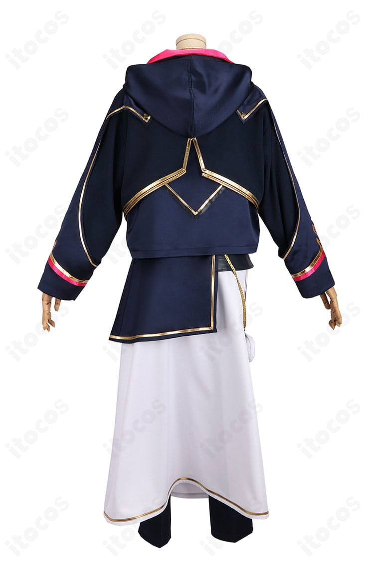 渡会雲雀 SYMPHONIA 共通衣装の背面。ロングコートの丈感と背面シーム、装飾の配置が見える。