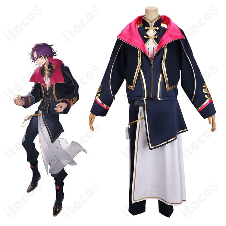 渡会雲雀 SYMPHONIA 共通衣装を着用した全身イメージ。コートとベストのレイヤードがクールに映るコーディネート。