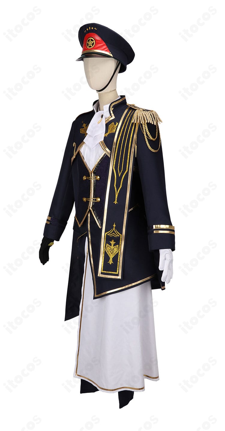 花畑チャイカ 共通衣装コスプレのマントの落ち感と袖口の作りがわかる側面カット