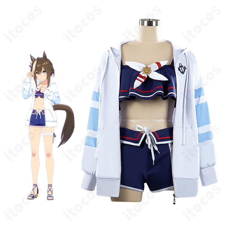 ウマ娘 プリティーダービー シュヴァルグラン「夏凪ネイビードロップ」勝負服・水着テイストの着用イメージ全身