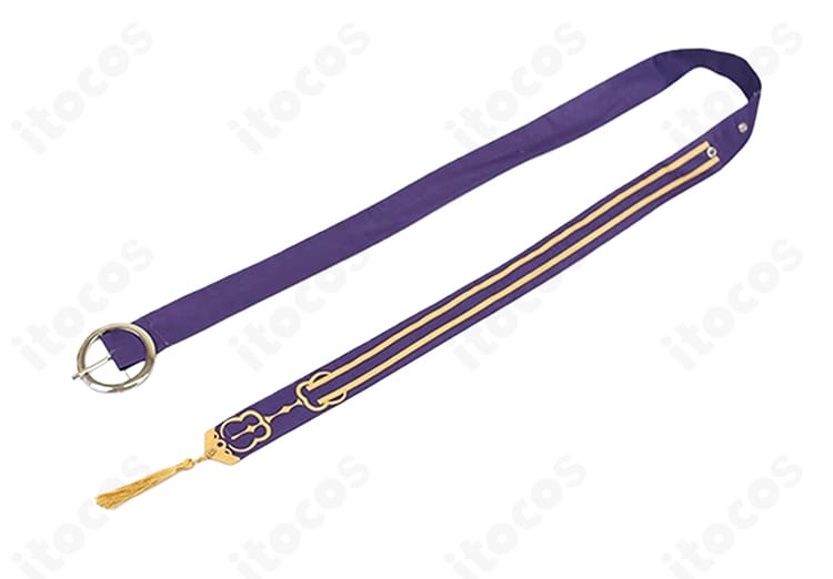 火車切広光 コスプレの腰回り・紫色系帯ディテール。アクセントカラーの発色と質感を確認できる画像。