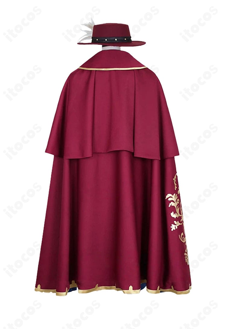 終末のワルキューレ ジャック・ザ・リッパー コスプレ衣装の背面。マントの広がりと裾のフレア感を確認。