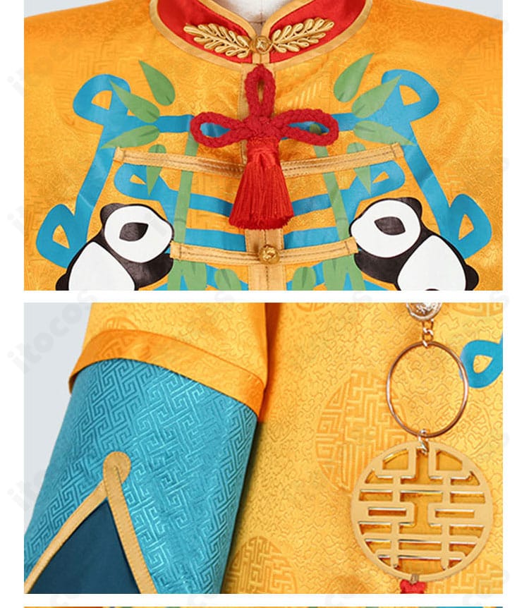 ヒプマイ 白膠木簓コスプレ衣装の襟元・袖口ディテール。縫製と装飾パーツの作り込みを示すアップ。