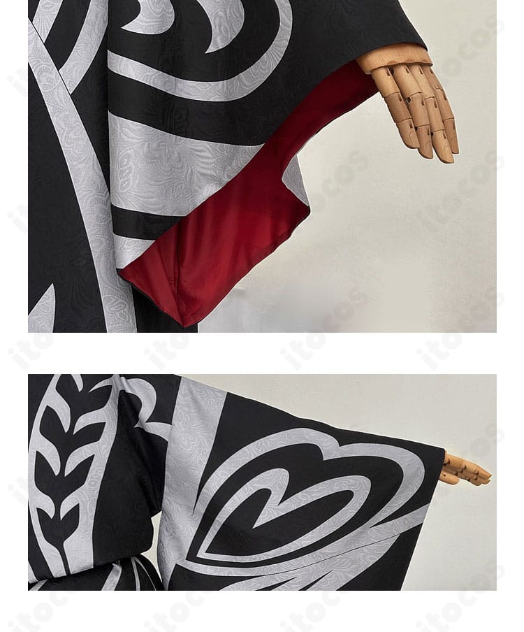 鬼滅の刃 鬼舞辻無惨 貴族装束コスプレ衣装の袖デザイン。広がりある袖口とステッチワークで和装らしさを強調。