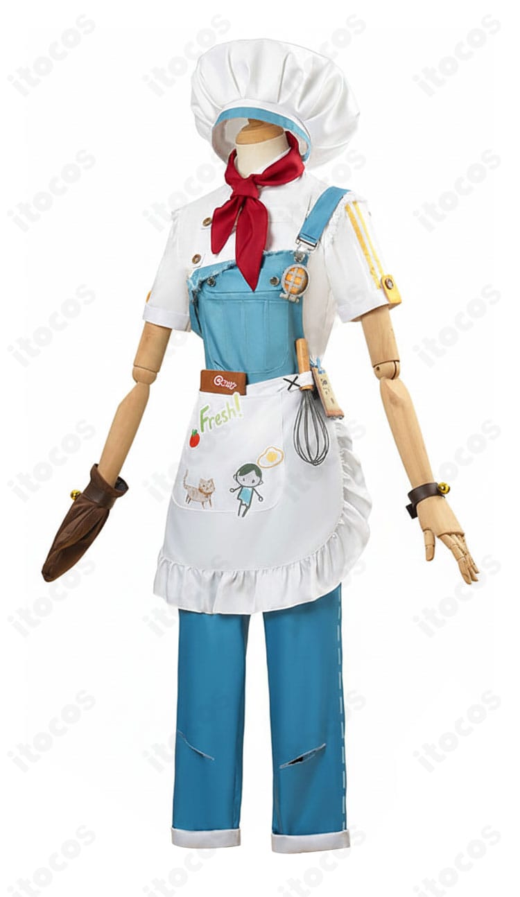 第五人格 ボンボン 秘密のコック コスプレ衣装の側面。ハリ感のある生地で立体感を強調。