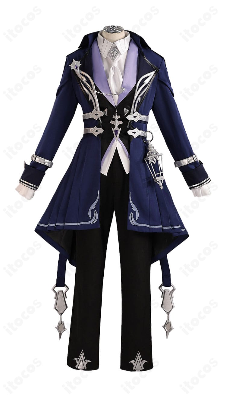 原神 フェス衣装（ライトキーパー風）の正面全体。コート・ベスト・シャツ・ズボンのバランスが分かる高品質仕様。