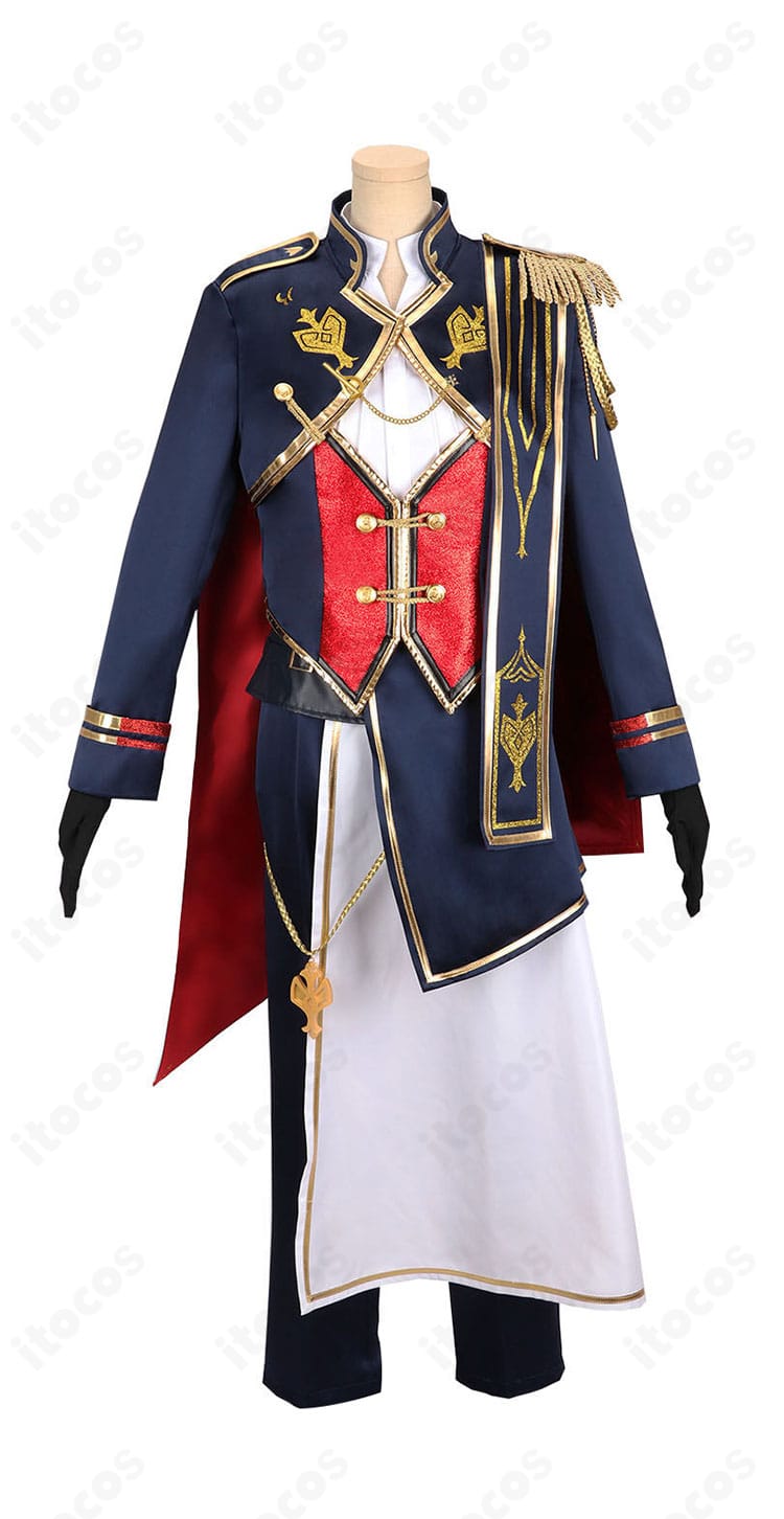 にじさんじ セラフ・ダズルガーデン 5th Anniversary 共通衣装の正面全身。コートとマントのレイヤー、フォーマルな襟元やベストのディテールを忠実に再現。