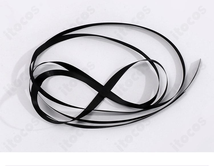 幽鬼 メイド服コスプレの付属リボン・紐パーツ。セット小物の内容と質感が分かるカット。