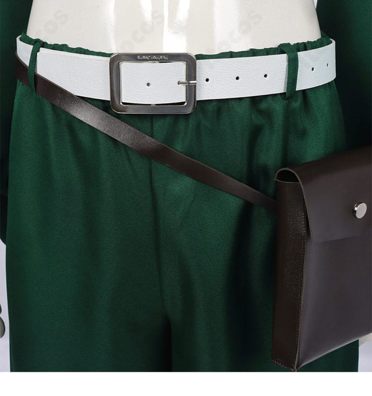 縁城蒼吏 コスプレ衣装の腰間装飾。落ち着いた色味のアクセントでキャラクター性を強調。