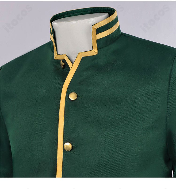 縁城蒼吏 コスプレ衣装の領口・門襟ディテール。端正なラインと丁寧なステッチで品よく表現。