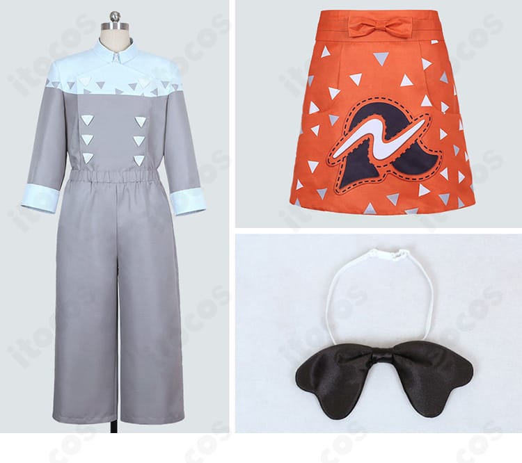 ポケモンレジェンズZ-A グリ衣装のセット内容一覧。トップス・ズボン・エプロン・スカーフの4点を確認。