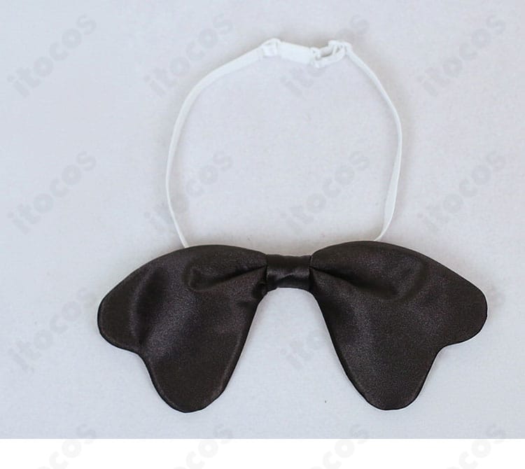 グリ衣装の黒色リボン単体アップ。コーディネートのアクセントとなるパーツ。