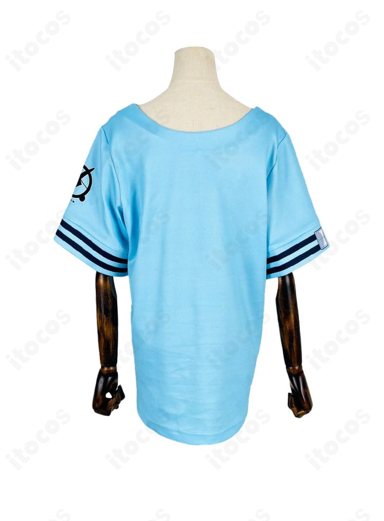 ホロライブ 水宮枢 Tシャツ私服コスプレ衣装の背面デザイン。後ろ姿まできれいに見えるカジュアル仕上げ