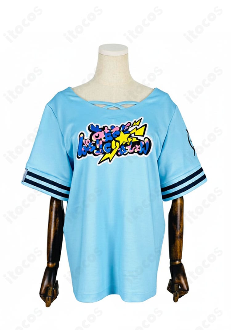 ホロライブ 水宮枢 Tシャツ私服コスプレ衣装の正面全体。カジュアルなプリントとシルエットを忠実再現