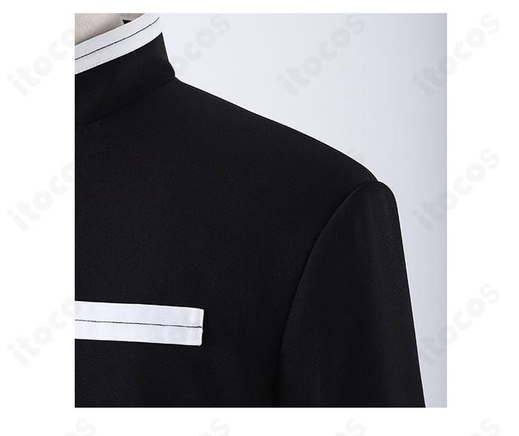 伊黒小芭内 コスプレ 肩周りの装飾ディテール。隊服の立体感と再現性を強調